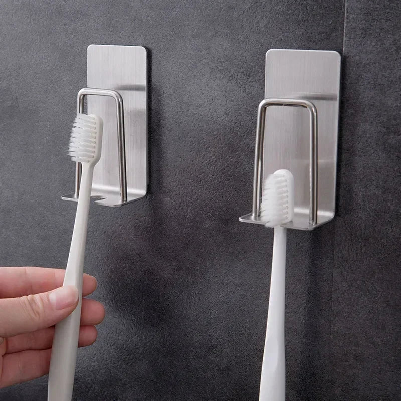 Stainless Steel Wall Mount Toothbrush Holder & Shaver Cup Toothbrush Holder Qme