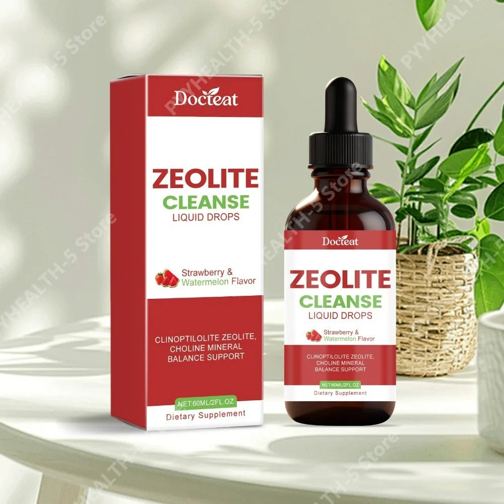 Docteat Zeolite Liquid Drops Vitamins C D3 B12 & Choline 60ml Liquid Supplement Drops Qst