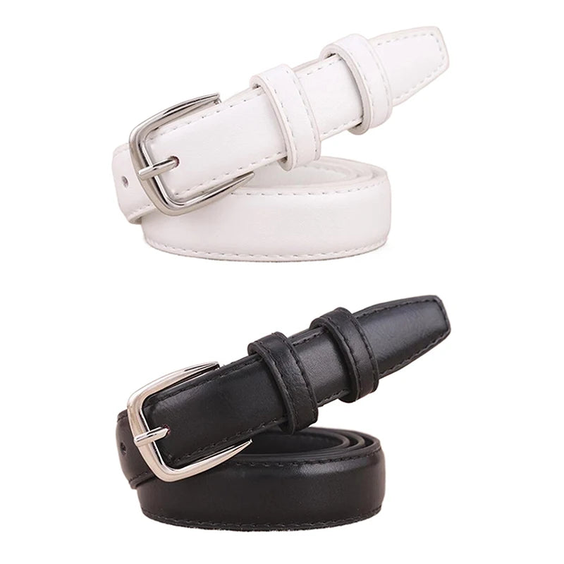 Women's PU Leather Metal Buckle Belt for Dresses & Jeans Women's Fashion Belt Qst