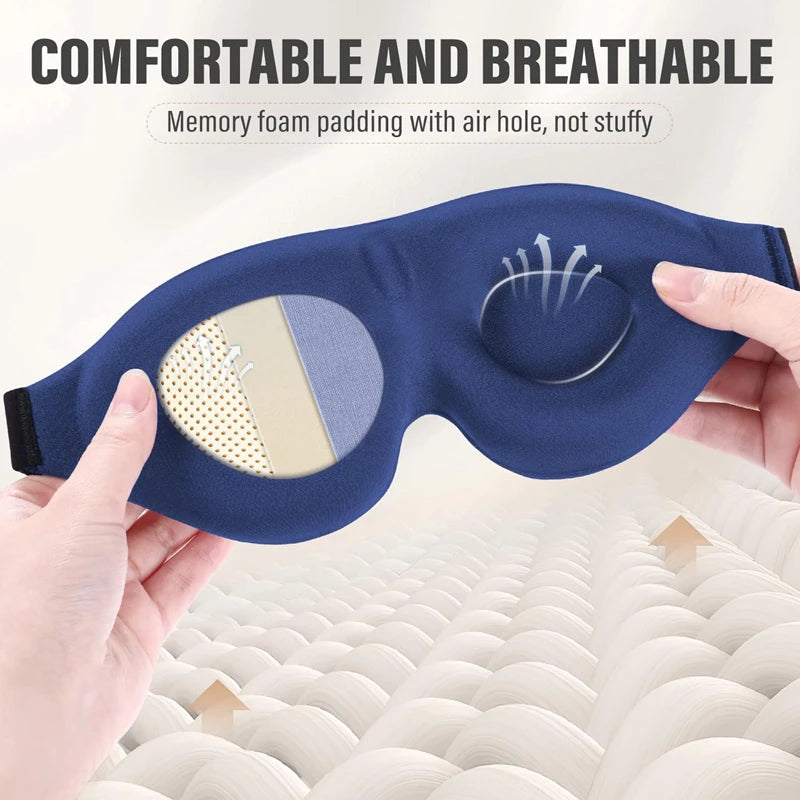 3D Sleep Mask – Soft Light-Blocking Eye Cover for Travel & Home Sleep Eye Mask Qst