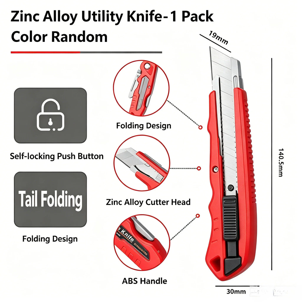 Alloy Folding Art Knife with ABS Handle & Blade Storage Folding Utility Knife Qme