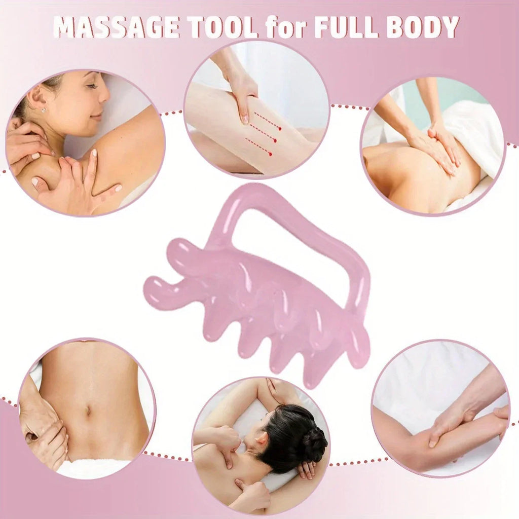 Pink Resin Massage Tool – Neck, Shoulders, Back & Legs Handheld Massage Tool Qme
