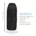 Tactical Nylon Flashlight Holster with Rotating Waist Clip Flashlight Holster Qme Black