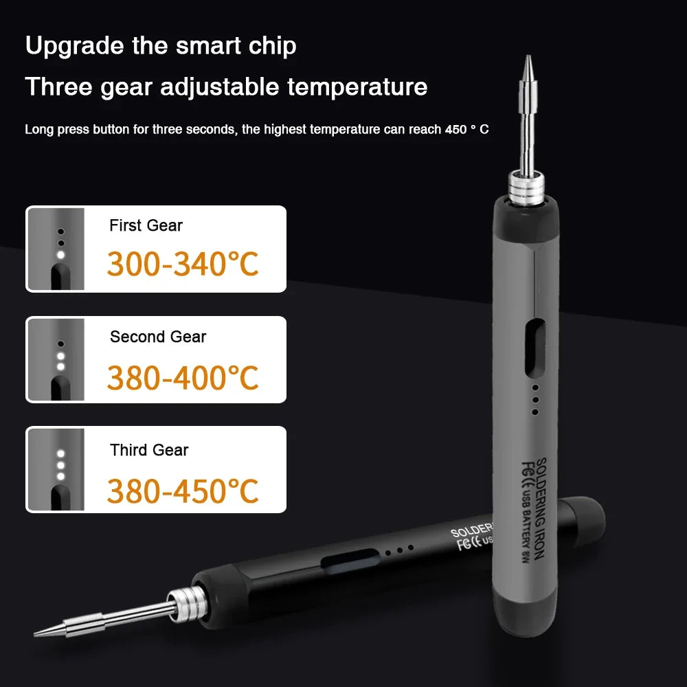 USB Type-C Portable Mini Soldering Iron – 800mAh Rechargeable Portable Soldering Iron Qme