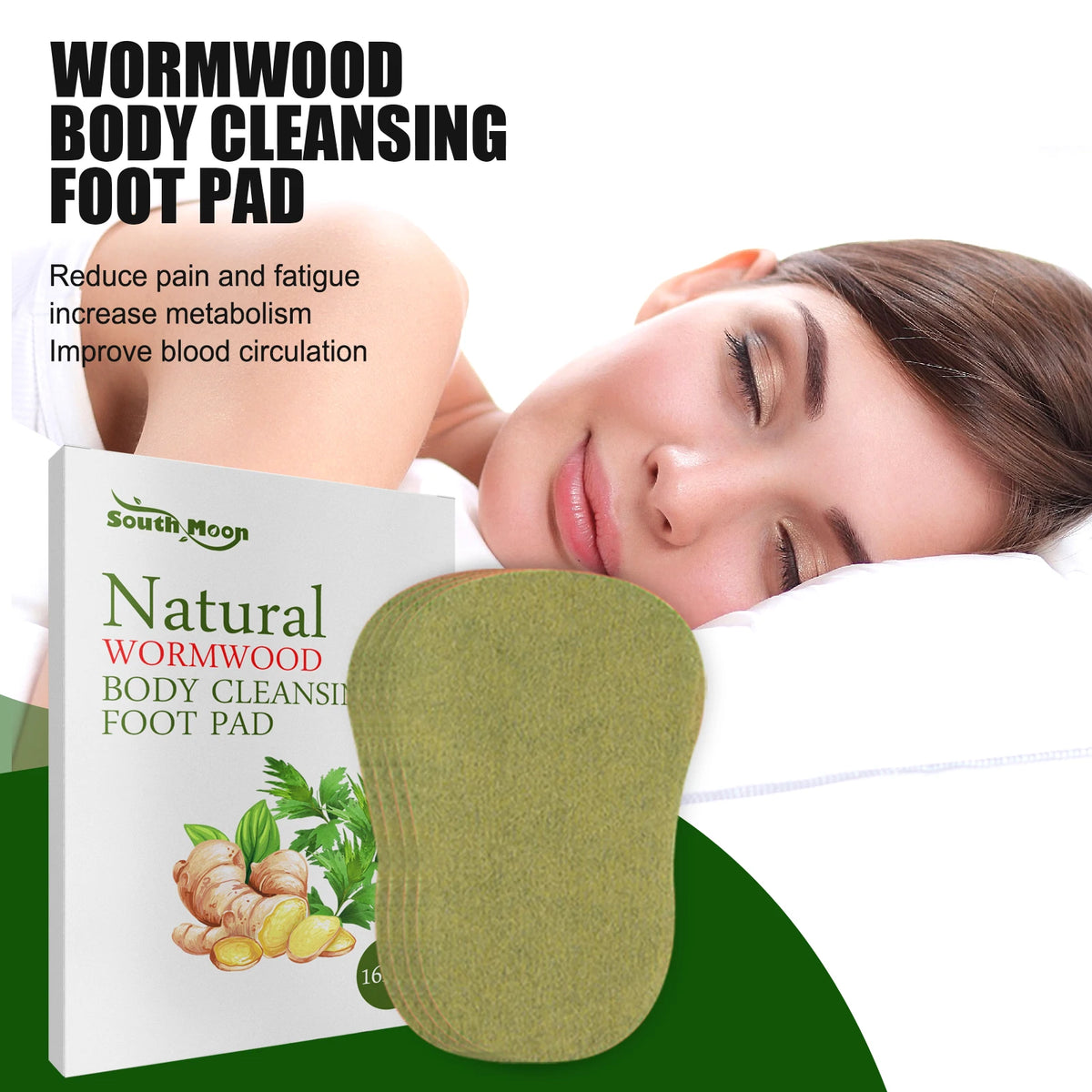 South Moon Mugwort Herbal Foot Patches – Overnight Comfort Herbal Foot Patches Qst