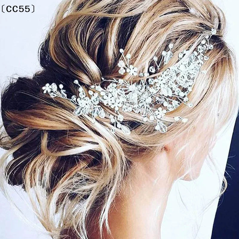 Crystal Floral Bridal Headband – Elegant Wedding Hair Accessory Bridal Headband Qst