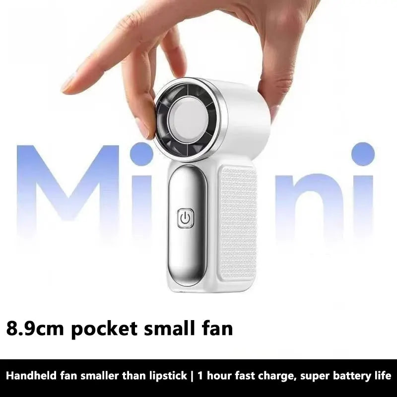 Mini Portable Handheld Fan – USB Rechargeable & Digital Display Portable Handheld Fan Qst