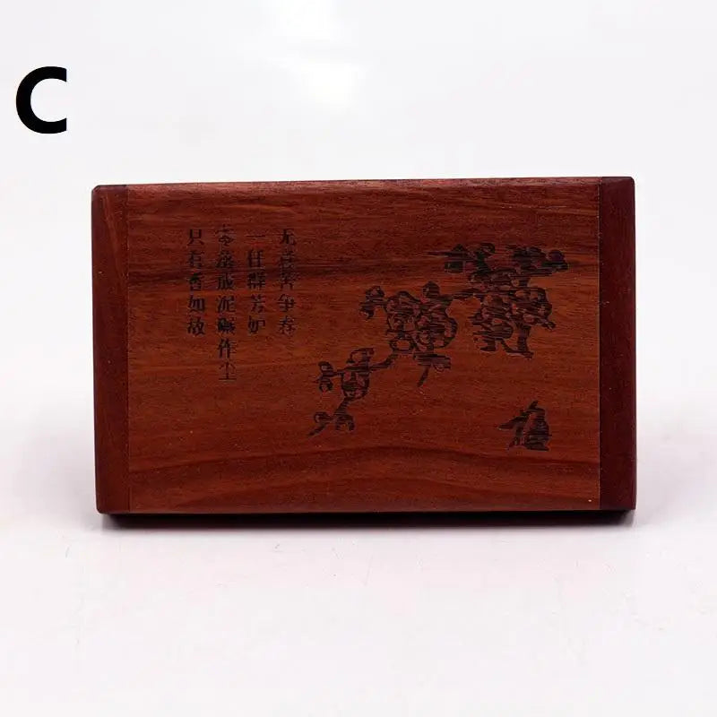 Red Sandalwood 2-in-1 Folding Comb & Mirror Compact Folding Comb Mirror Qme C