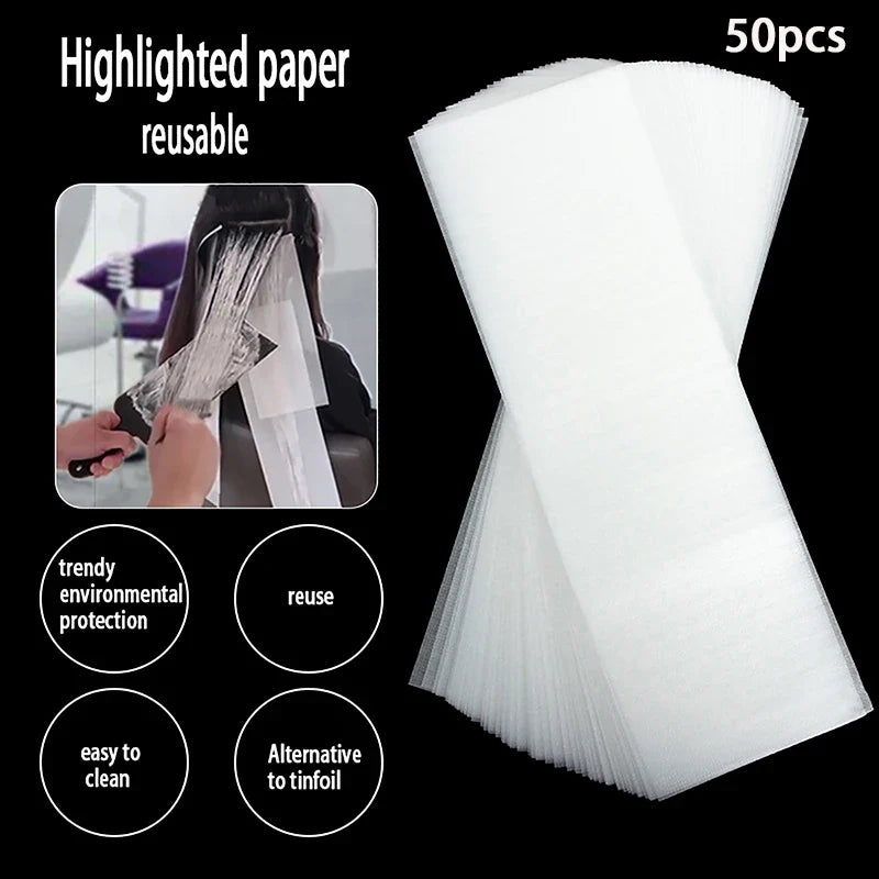 50-Pack Hair Dye Isolation Sheets | Salon Highlighting Paper Hair Coloring Accessory Qme