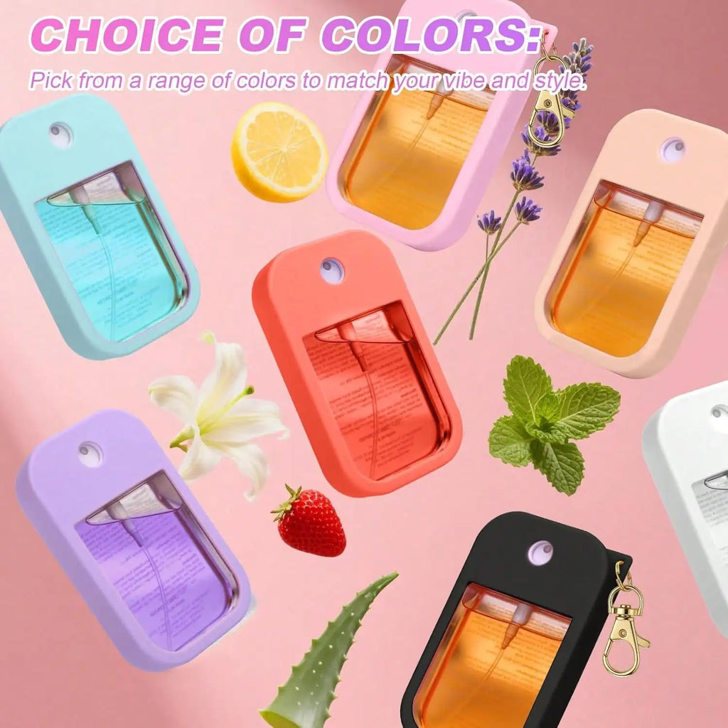Soft Silicone Case for Touchland Power Mist 1 FL OZ + Keychain Silicone Bottle Case Qme