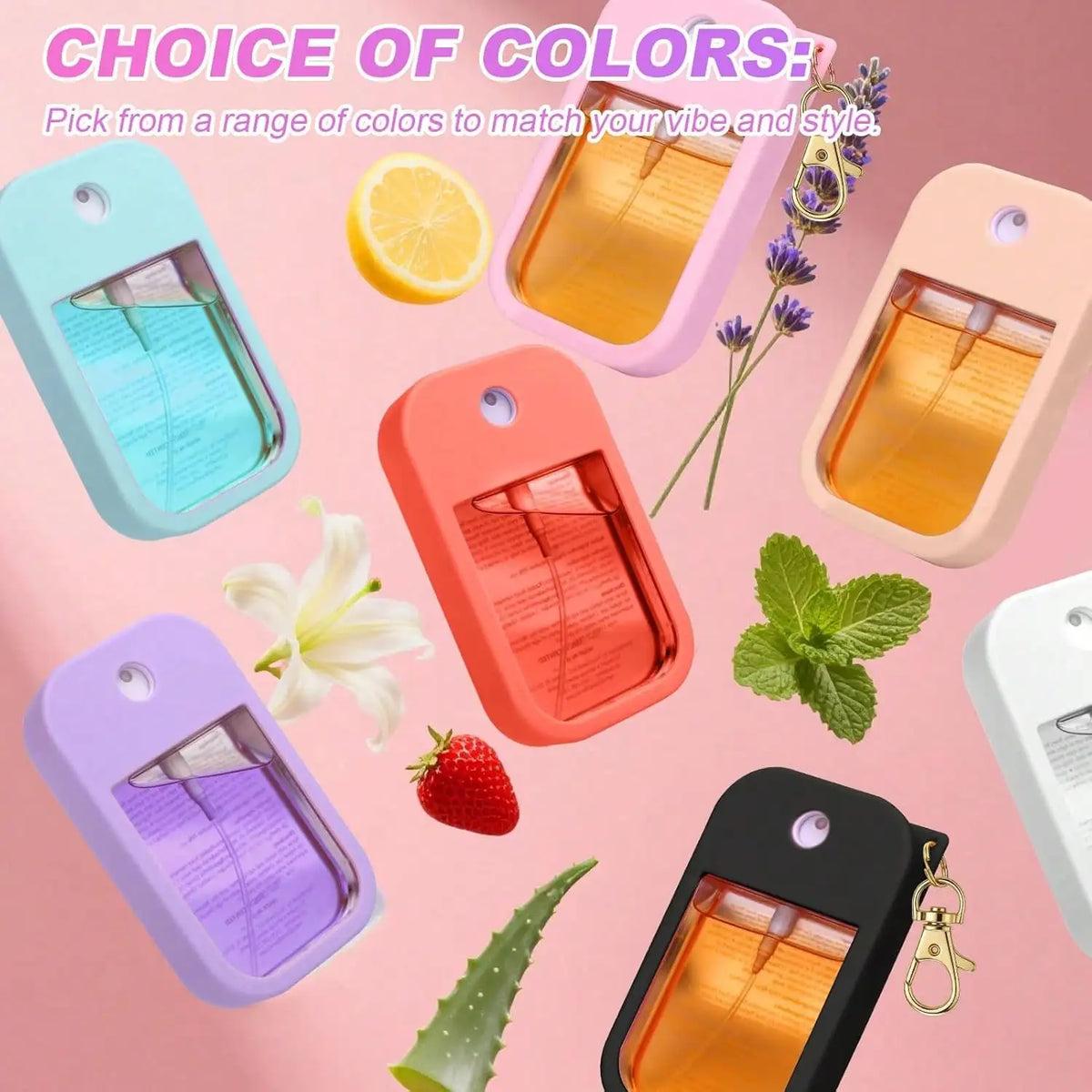 Soft Silicone Case for Touchland Power Mist 1 FL OZ + Keychain Silicone Bottle Case Qme