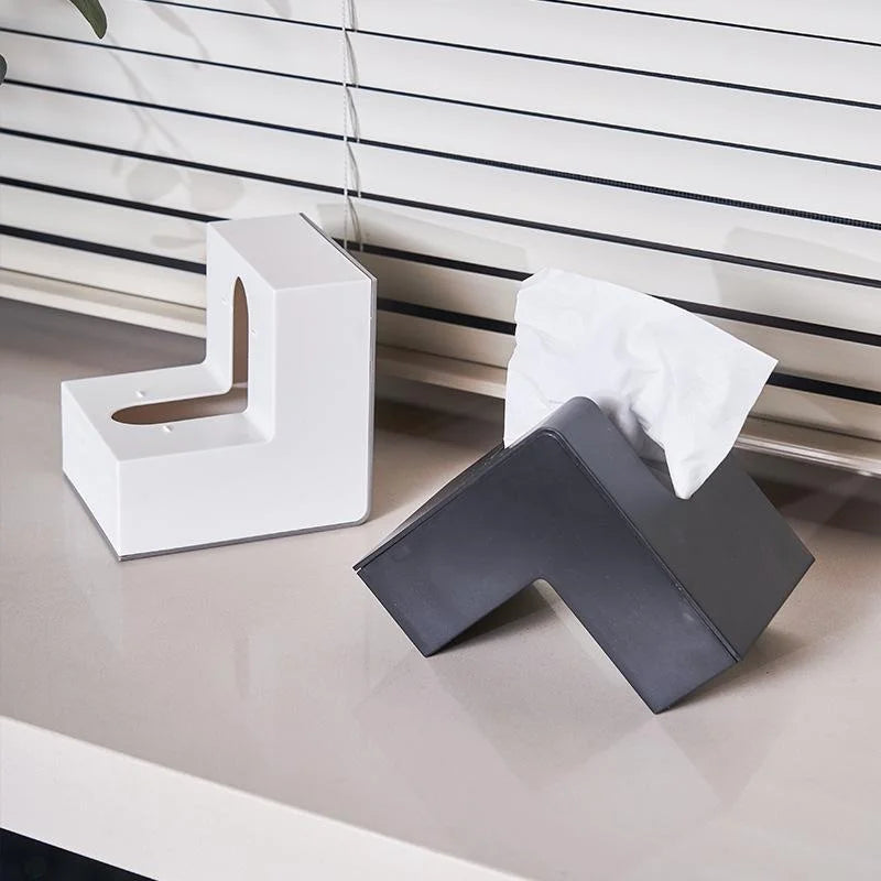 L-Shaped Tissue Box Holder with Phone & Book Stand Tissue Box Holder Qme