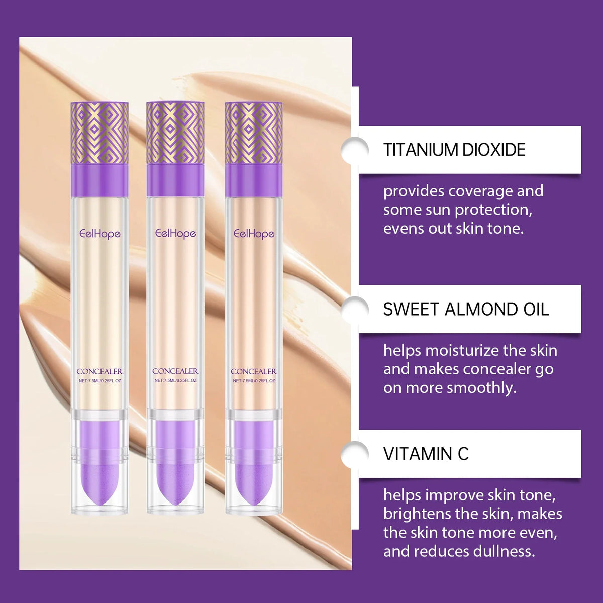 Hydrating Full Coverage Liquid Concealer – Brightening Liquid Concealer Qme