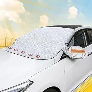 Foldable Car Windshield Sunshade with Storage Pouch | UV Blocker Car Windshield Sunshade Qme Silver