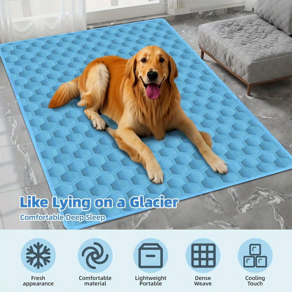 Non-Slip Dog Cooling Mat | Summer Pad Small to Large Breeds Dog Cooling Mat Qme
