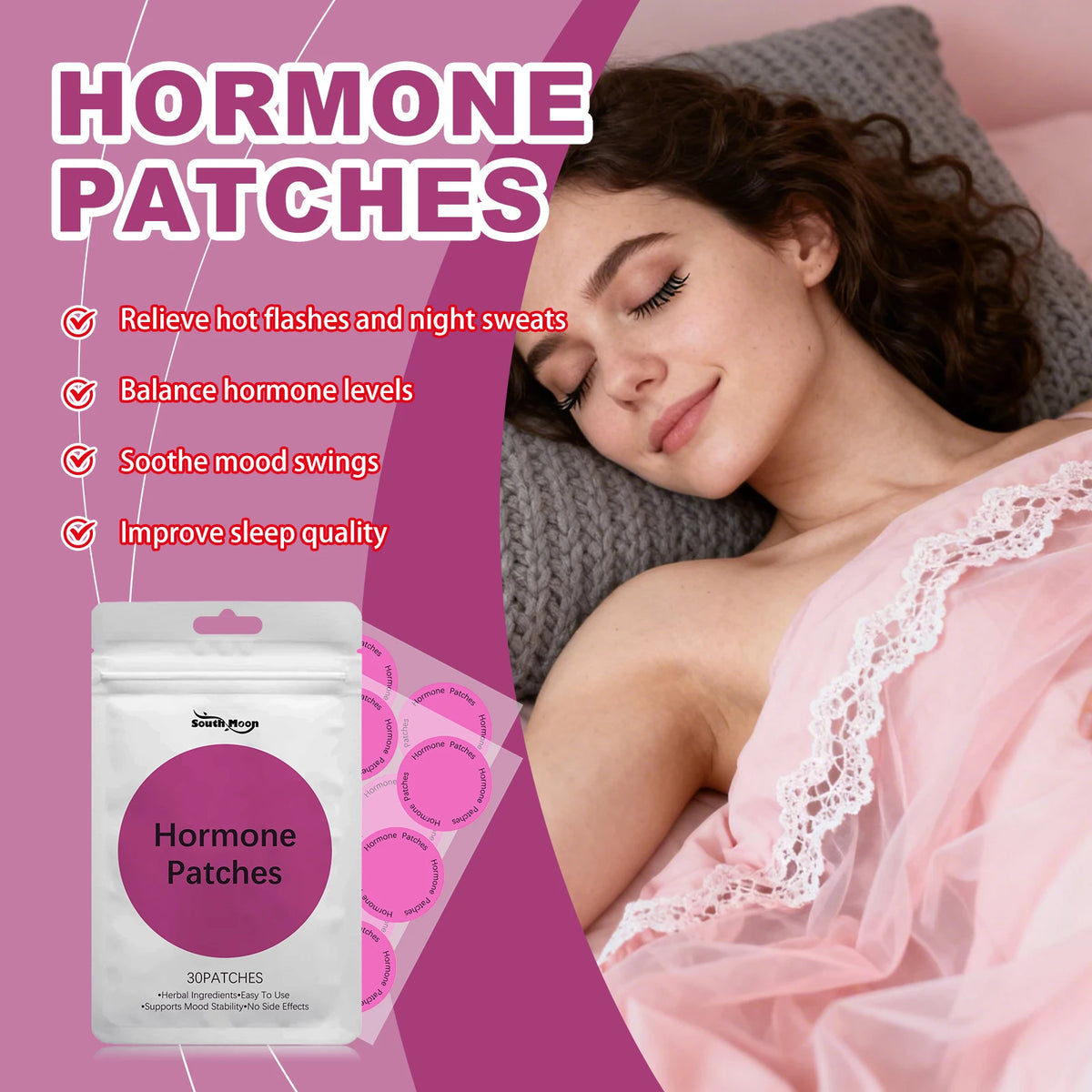 South Moon Women's Hormonal Balance Patches – 30/60/90 Pack Wellness Patches Qst
