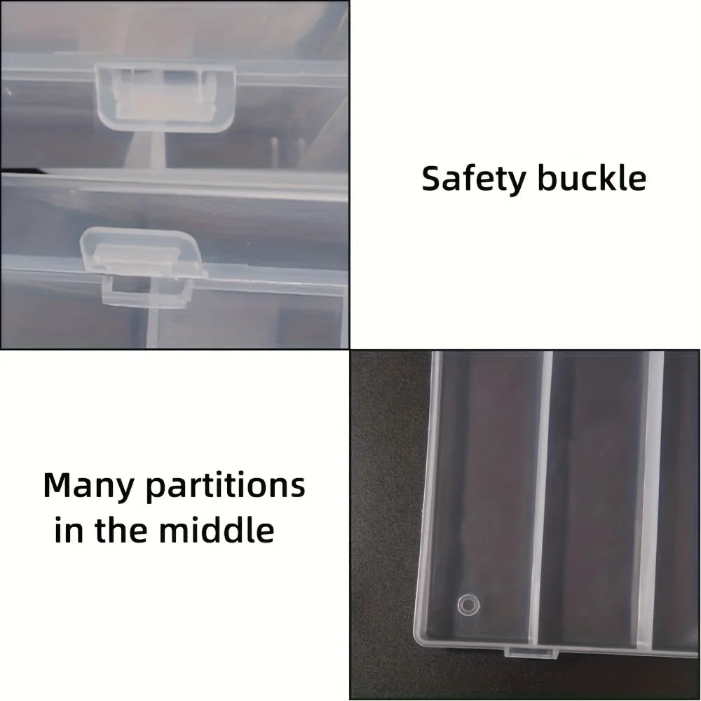 Transparent Nail Polish & Glue Storage Box – 5 Large Compartments Nail Storage Organizer Qme