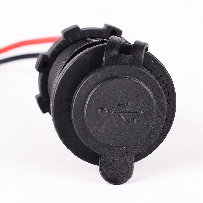 Waterproof 12V Car Motorcycle Cigarette Lighter Socket Dual USB Car USB Power Socket Qme