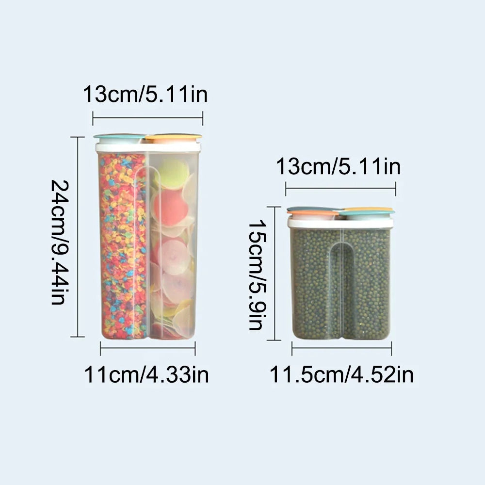 Transparent Food Storage Crisper with Partitions & Sealed Lid Food Storage Crisper Qme