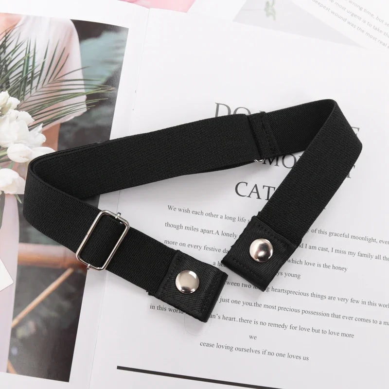 Women's Elastic Buckle-Free Canvas Waist Belt | 29 Colors