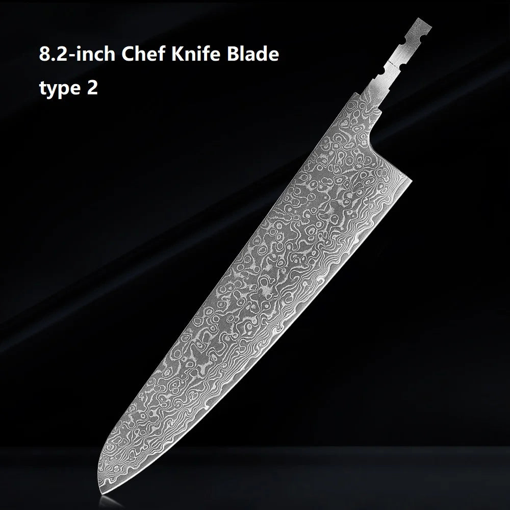 DASHWAY Damascus Steel Blank Blade AUS-10 Full Tang DIY Knife Damascus Blank Blade Qst Chef Blade 2