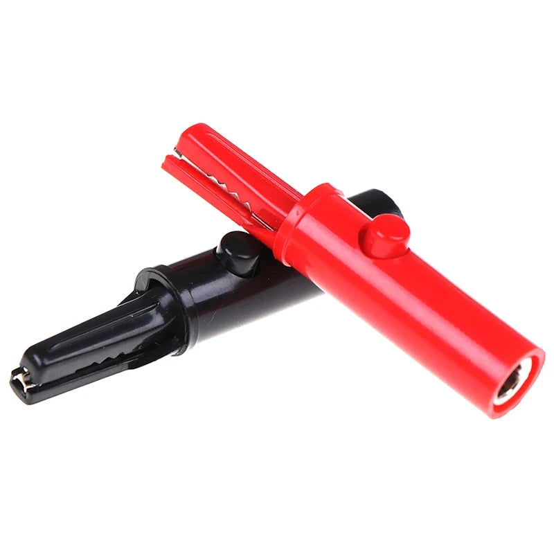 Push Button Full Protective Alligator Clips for Multimeter 2Pc Multimeter Test Clips Qme