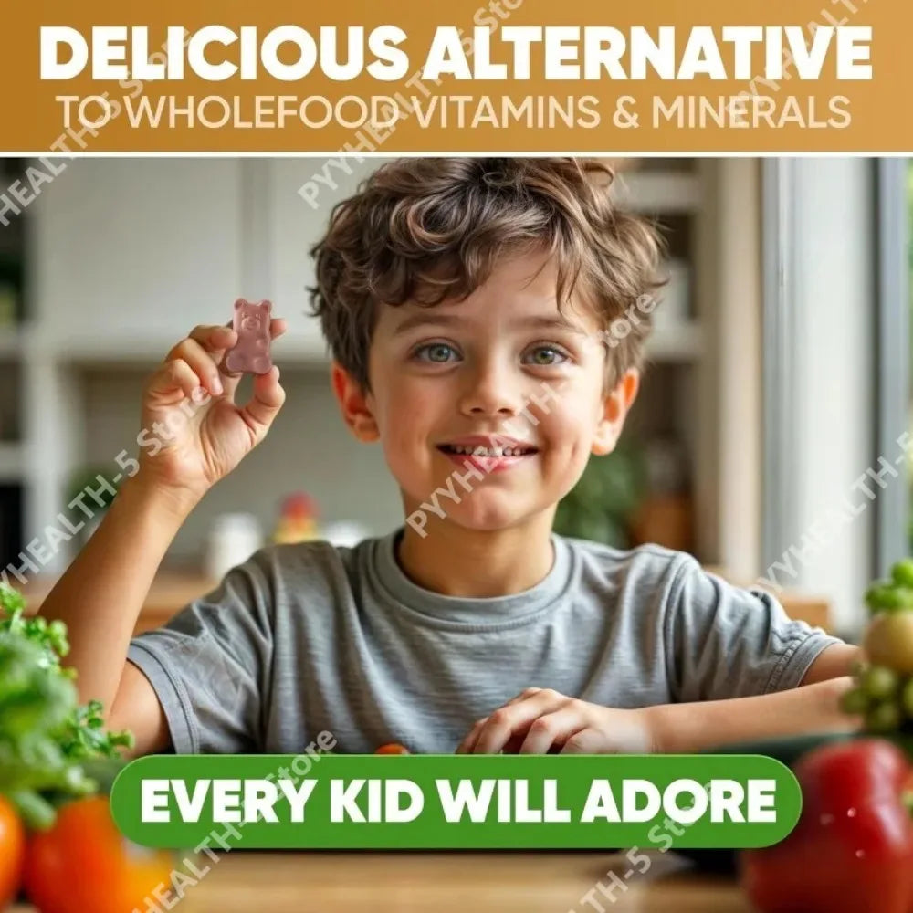 Kids & Teens Bone Gummies – Calcium, Zinc, Magnesium, K2, D3 | 60ct Kids Vitamin Gummies Qst