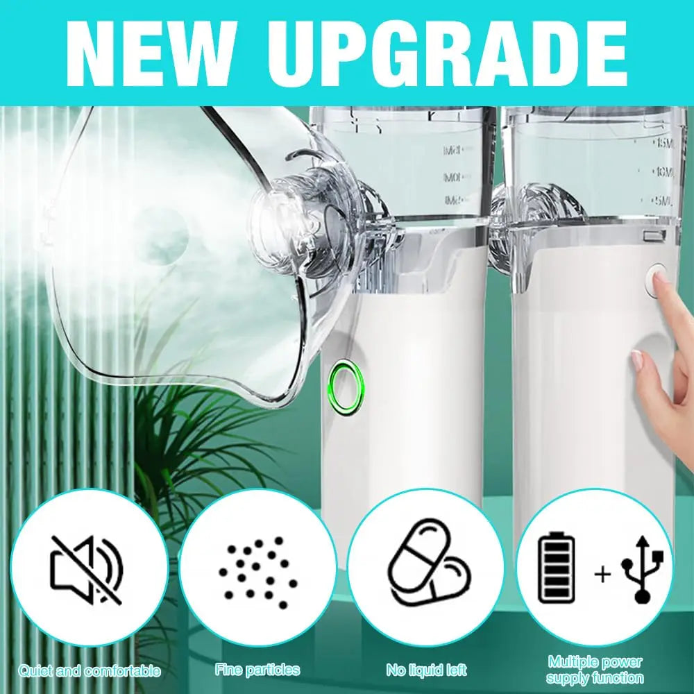 Portable Cool Mist Nebulizer USB Rechargeable – Humans & Pets Cool Mist Nebulizer Qst
