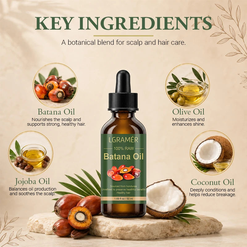 LGRAMER Raw Batana Hair Oil – Deep Nourishing Treatment Hair Treatment Oil Qst