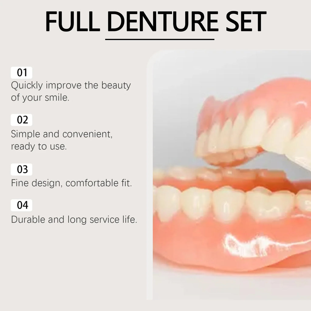 Oralhoe Adjustable Dental Veneer Kit – Upper & Lower Denture Set Dental Veneer Kit Qst