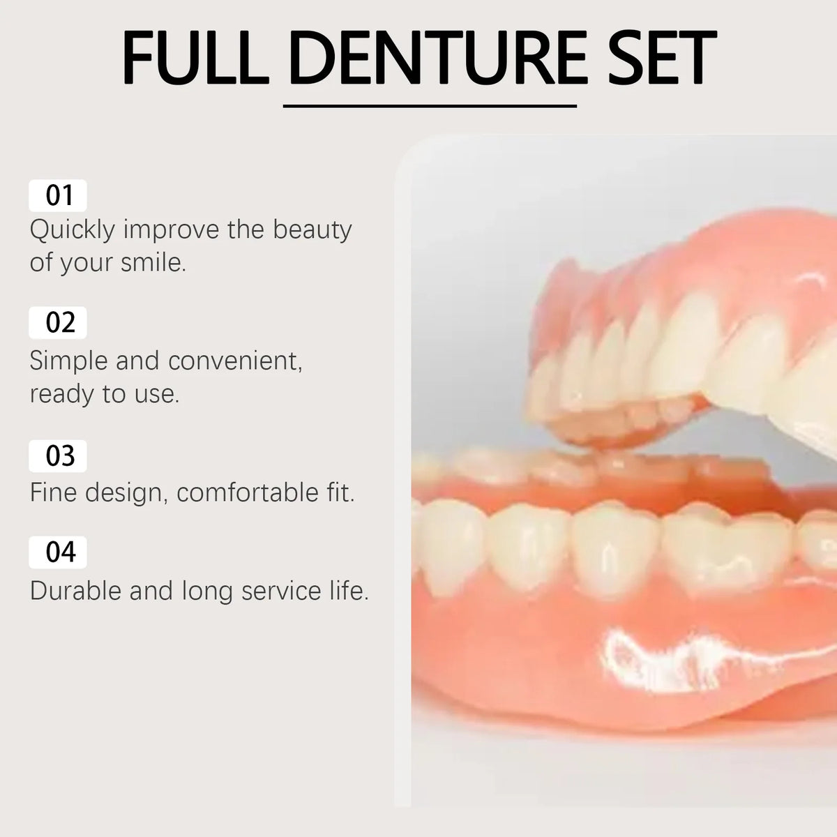 Oralhoe Adjustable Dental Veneer Kit – Upper & Lower Denture Set Dental Veneer Kit Qst