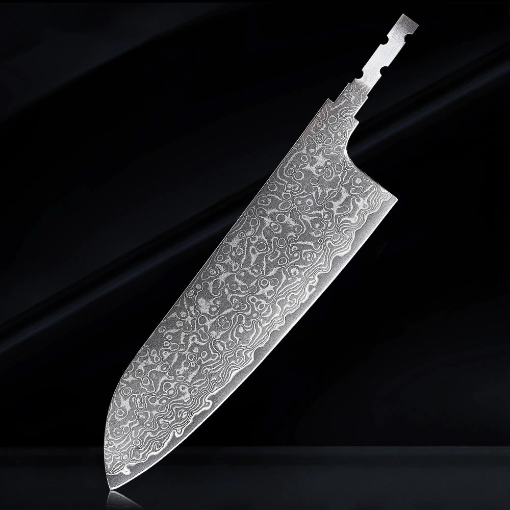 TURWHO Damascus Blank Blade Chef Knife Set – AUS-10, 67 Layer DIY Blank Knife Blade Qst Santoku knife