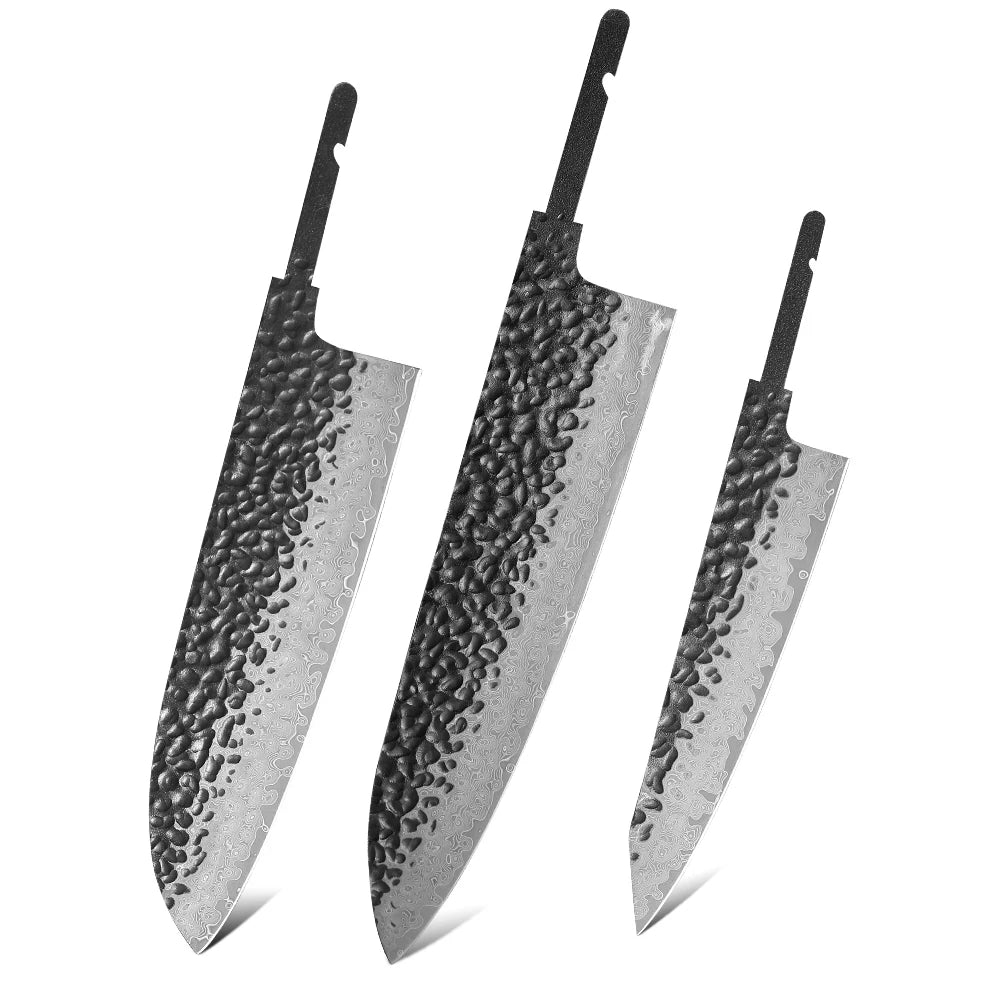 TURWHO Damascus VG10 Blank Knife Blades – DIY Chef Knife Set Blank Knife Blade Qst 3PCS-1