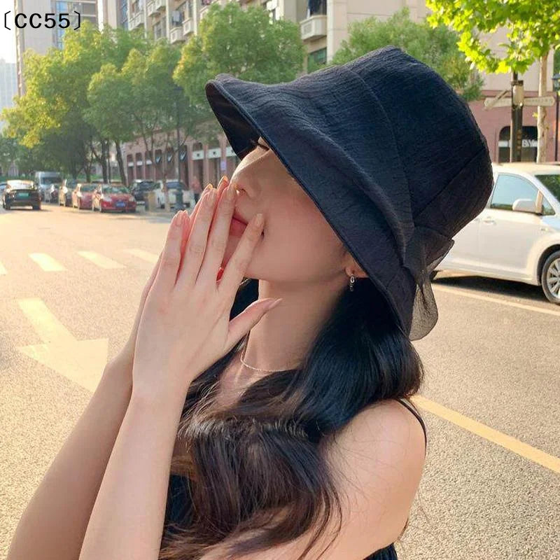 Women's Organza Fisherman Sun Hat – Stylish Summer Outdoor Sun Hat Qst