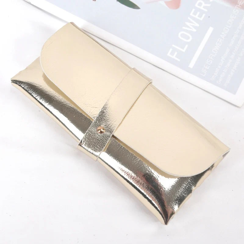 Thick Protective Eyeglasses Case – Soft Vinegar Fiber, Unisex Eyeglasses Case Qme Gold