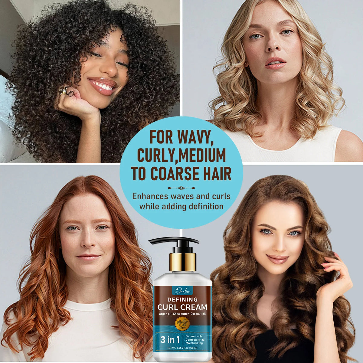 Defining Curl Cream – Argan, Shea Butter & Coconut Oil Curl Defining Cream Qst