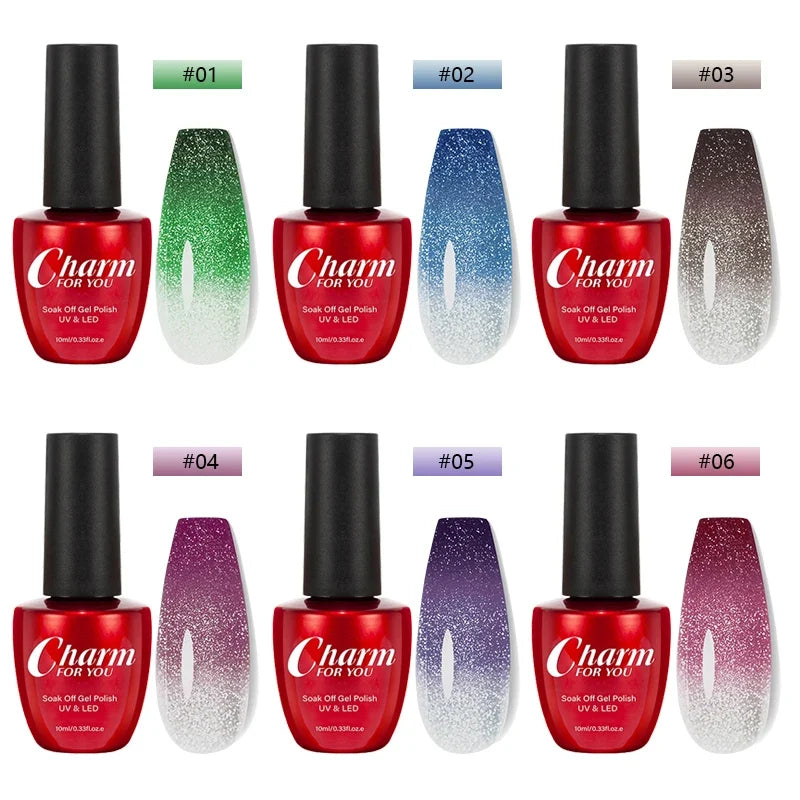 Thermochromic Diamond Nail Polish – Color-Changing Shimmer Nail Art Polish Qme