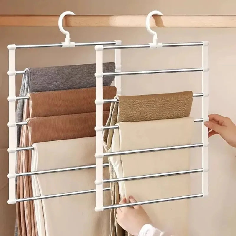 Multi-Layer Foldable Pants Hanger – Non-Slip Space Saver Pants Hanger Rack Qme
