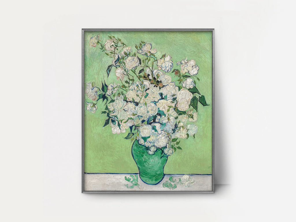 Blush Pink Roses Floral Canvas Wall Art – Botanical Poster Canvas Wall Art Qst