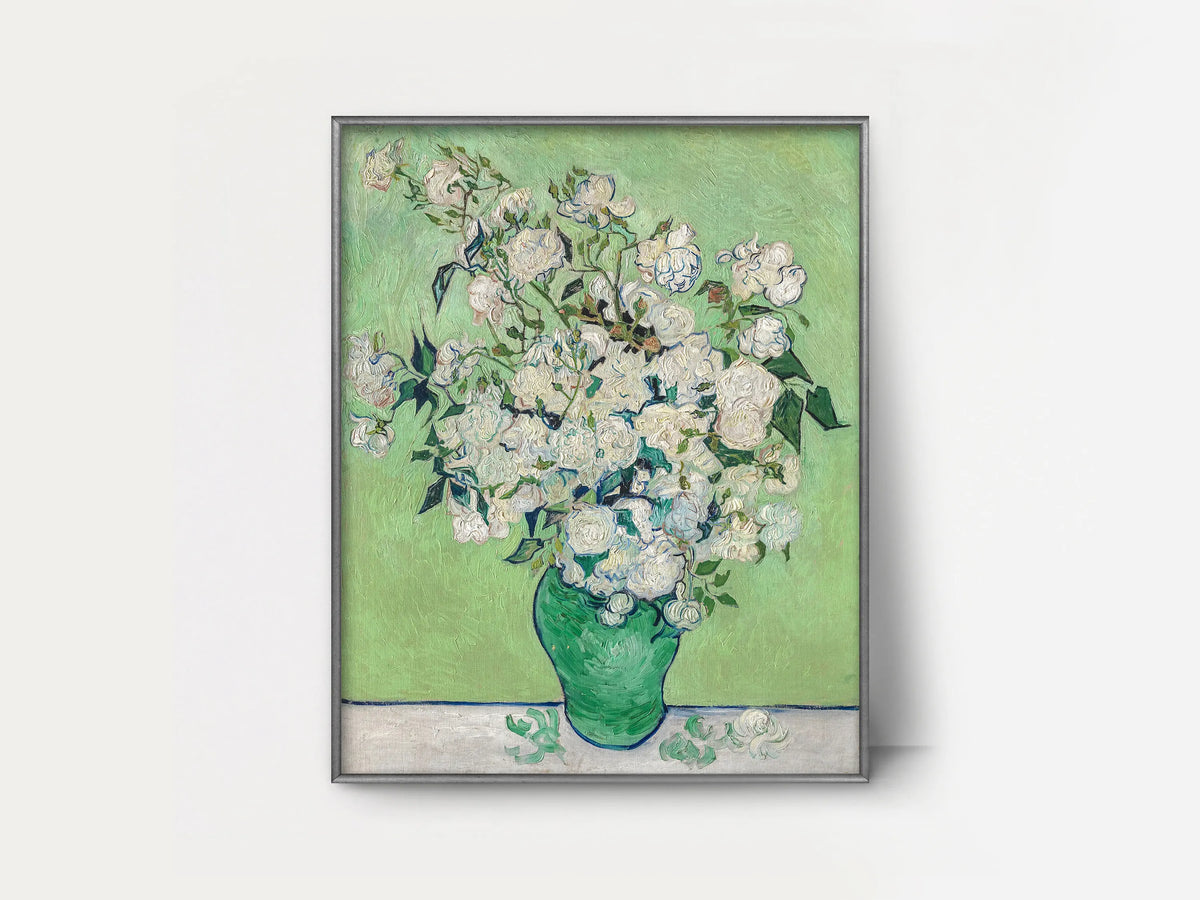Blush Pink Roses Floral Canvas Wall Art – Botanical Poster Canvas Wall Art Qst