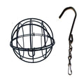 Metal Suet Ball Bird Feeder with Hanging Chain | Outdoor Garden Bird Feeder Qst Black