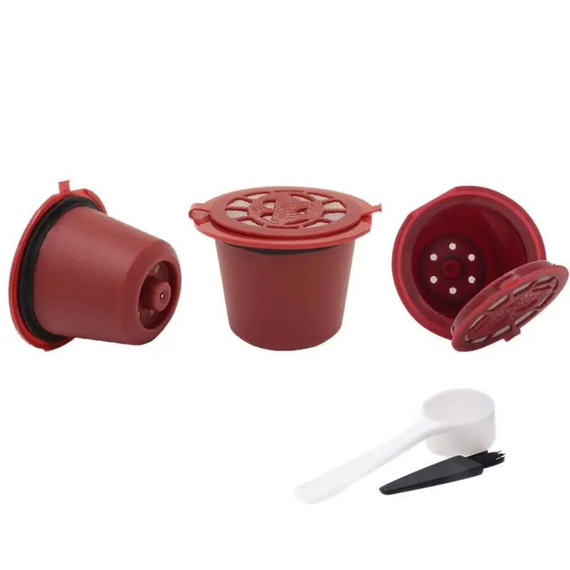 Refillable Reusable Nespresso Capsules with Spoon & Brush Reusable Coffee Pods Qst 3pcs-re