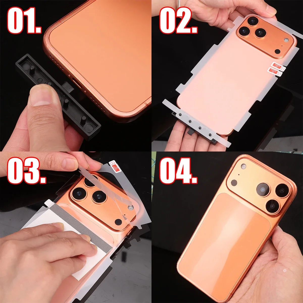 HD Curved Glass Back Film for iPhone 17 Series – Clear Phone Back Protector Qme