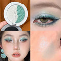Qme 3-Color Two-Tone Glitter Highlighter Pressed Powder Highlighter Pressed Powder Qme G04-02