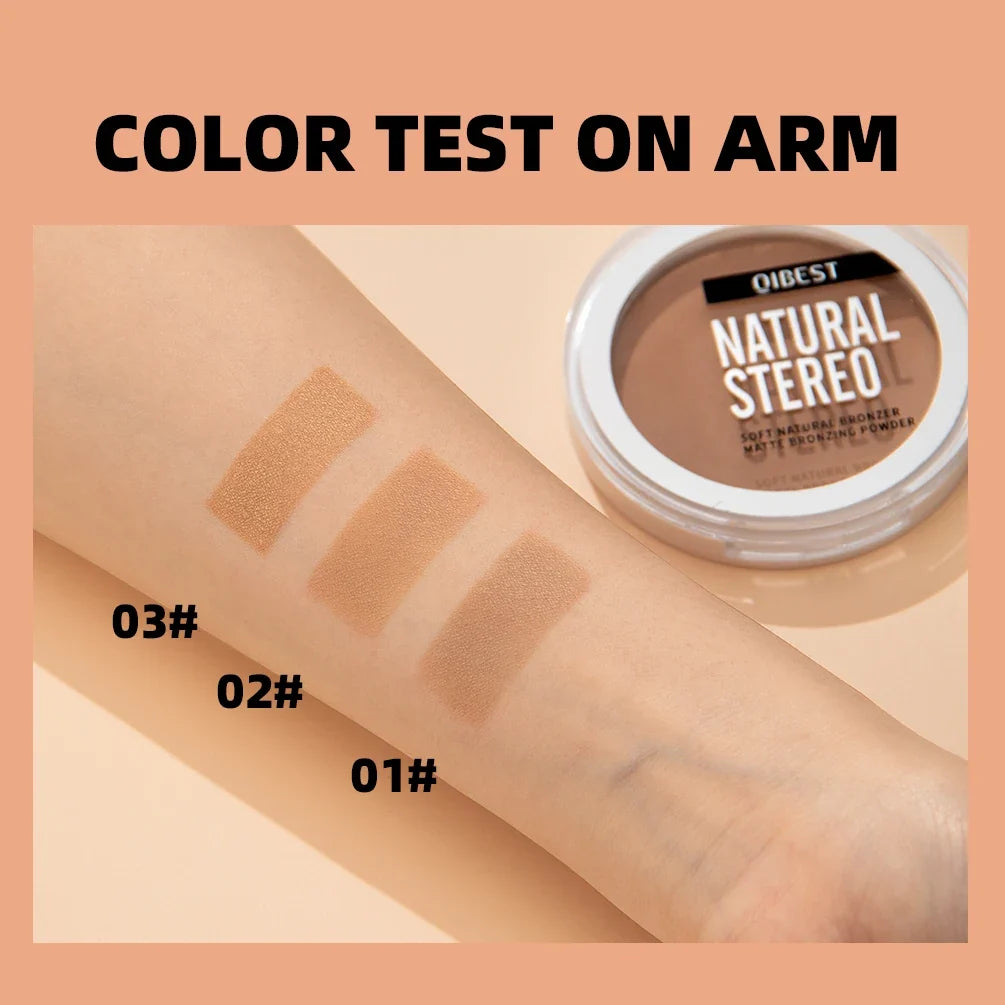 QIBEST Contour & Bronzing Powder Palette – Highlighter Makeup Contour Bronzer Palette Qme