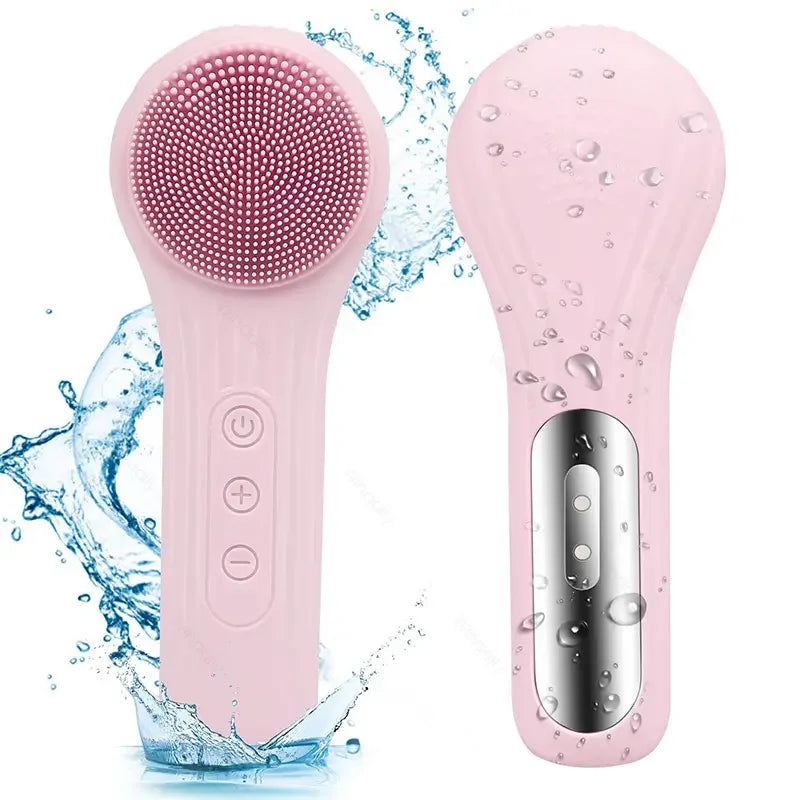 Vilnason Ultrasonic Silicone Face Cleanser IPX7 6-Level Facial Cleansing Brush Qst