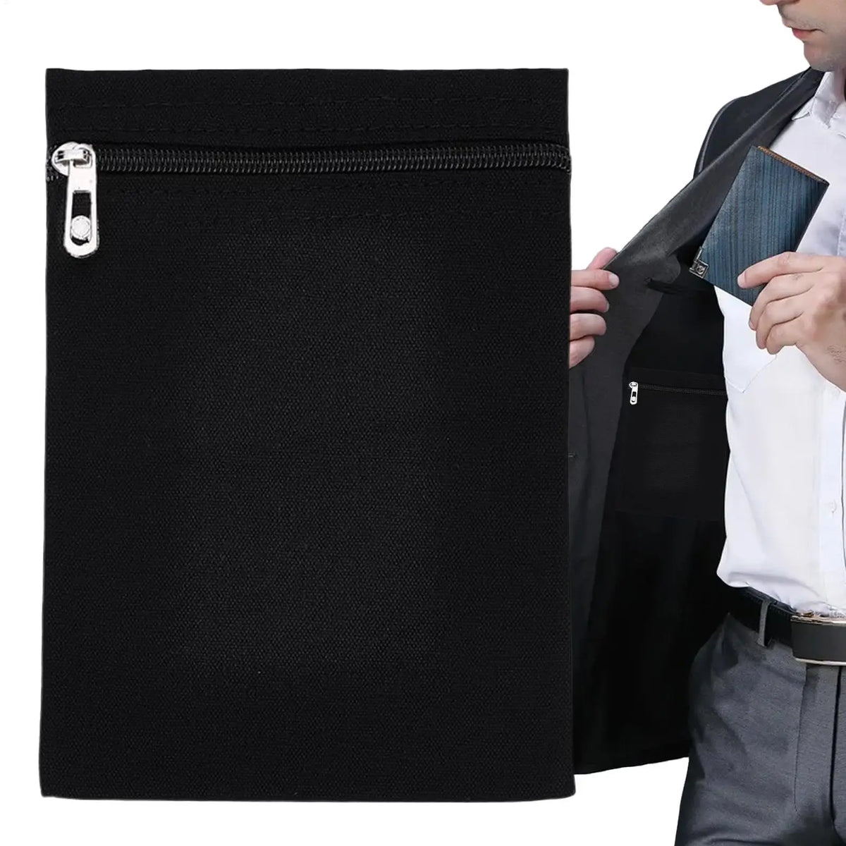 Anti-Theft Zipper Sew-In Inside Pocket for Jackets & Coats Sew-In Security Pocket Qme