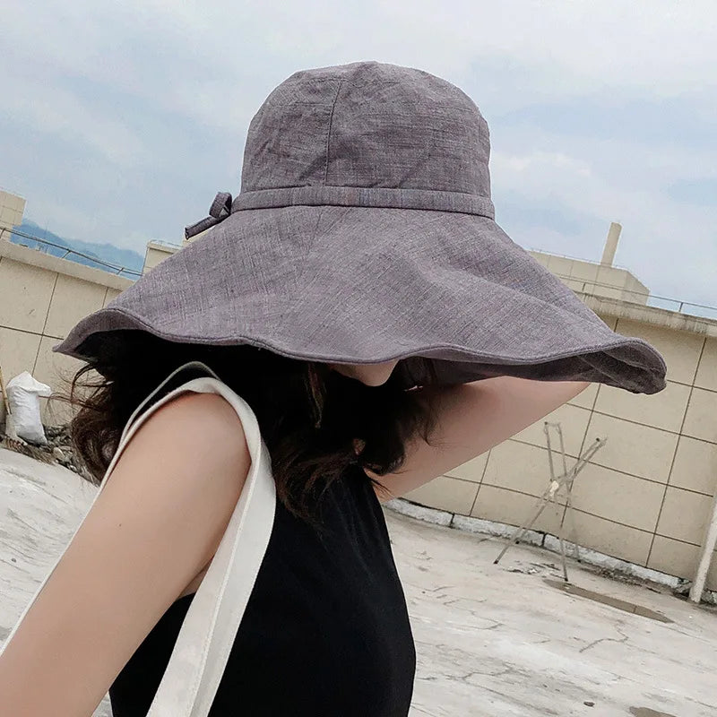 Women's Wide Brim Foldable Sun Hat – Packable Travel Bucket Hat Wide Brim Sun Hat Qme GY 55-60cm