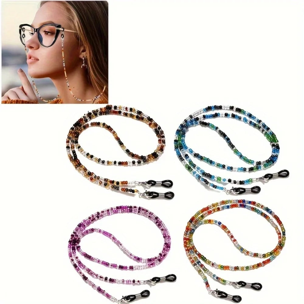 Beaded Glasses Chain Neck Strap – Anti-Drop Eyeglass Lanyard Eyeglass Chain Lanyard Qme