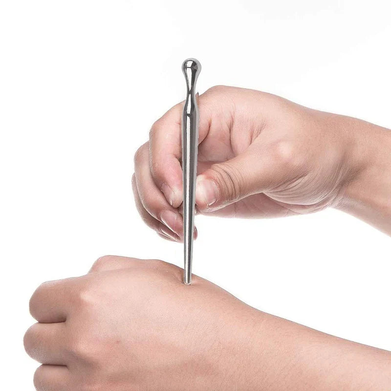 Metal Acupuncture Pen – Manual Trigger Point Massager Tool Acupressure Massage Pen Qme
